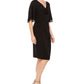 Connected Women's Formal Knee Sheath Dress Black Size 4 Petite