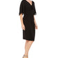 Connected Apparel Women's Flutter Sleeve Empire Waist Dress Black Size 14 Petite