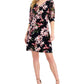 Connected Women's Floral Print Puff Sleeve Dress Pink Size 6