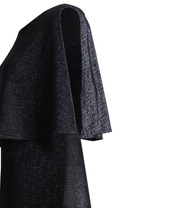 Connected Women's Metallic Cape Jumpsuit Black Size 16