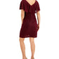 Connected Women's Chiffon Overlay Eyelash Sheath Dress Red Size 12