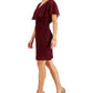 Connected Women's Chiffon Overlay Eyelash Sheath Dress Red Size 12