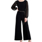 Connected Women's Chain Belt Jumpsuit Black Size 4Petite