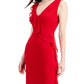 Connected Women's Cascade Ruffle Dress Red Size 6