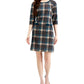 Connected Women's Plaid Sheath Dress Brown Size 8