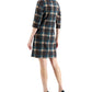 Connected Women's Plaid Sheath Dress Brown Size 8