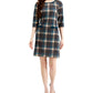 Connected Women's Plaid Sheath Dress Brown Size 8