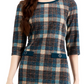Connected Women's Plaid Sheath Dress Brown Size 8
