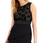 Connected Women's Lace Combo Sheath Dress Black Size 8Petite