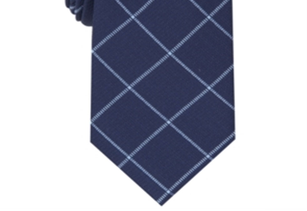 Alfani Men's Robinson Grid Tie Blue Size Regular