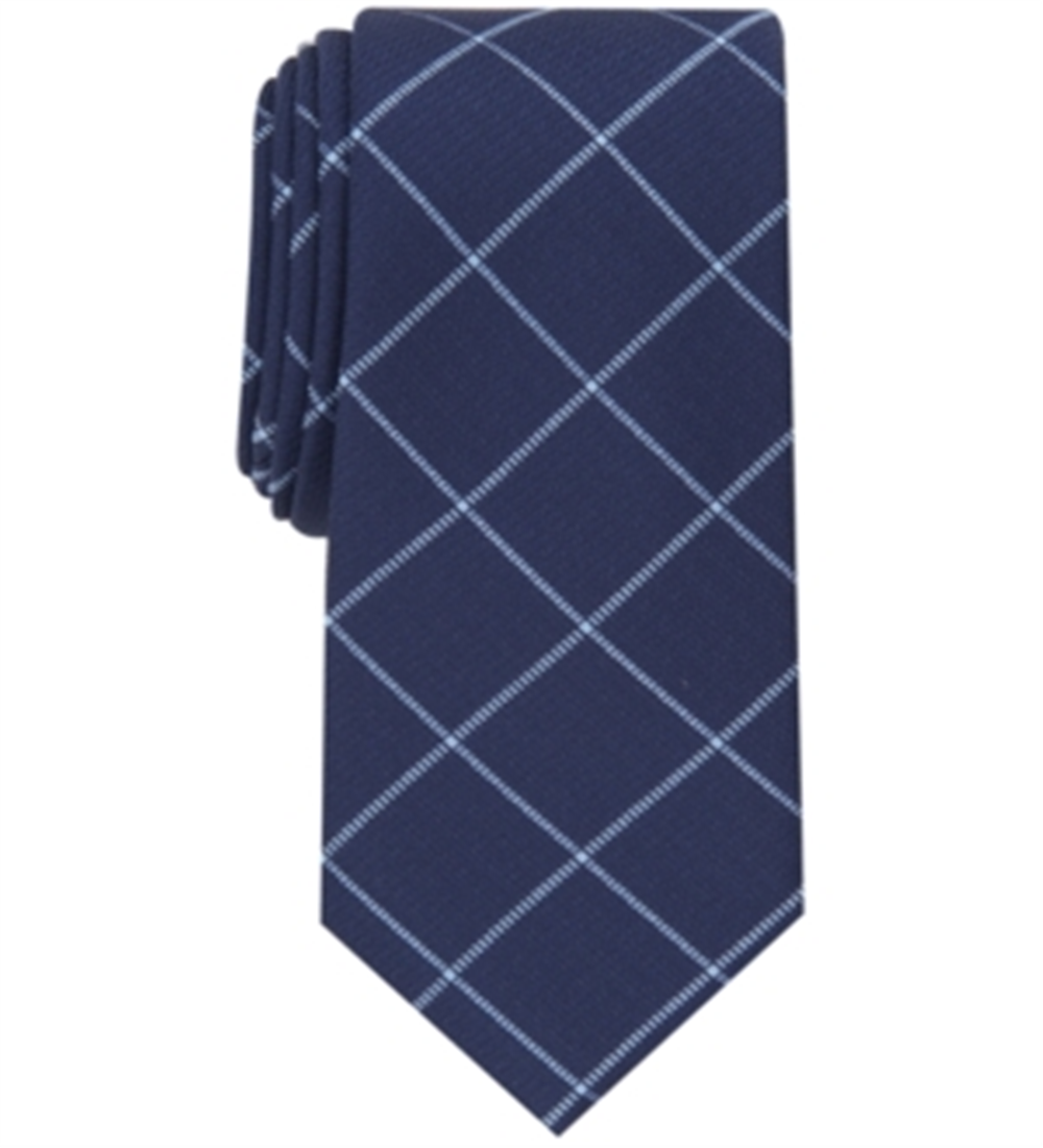 Alfani Men's Robinson Grid Tie Blue Size Regular