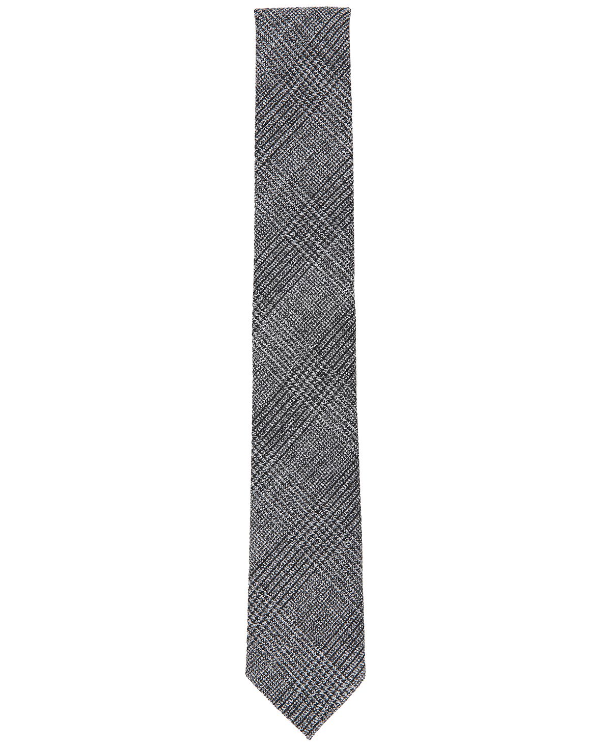 INC International Concepts Men's Glen Plaid Skinny Tie Black Size Regular