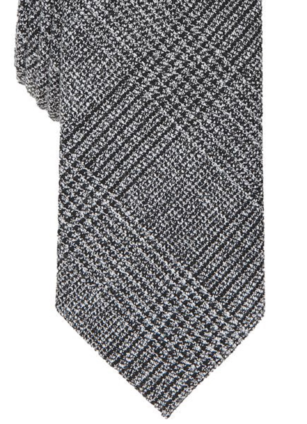 INC International Concepts Men's Glen Plaid Skinny Tie Black Size Regular