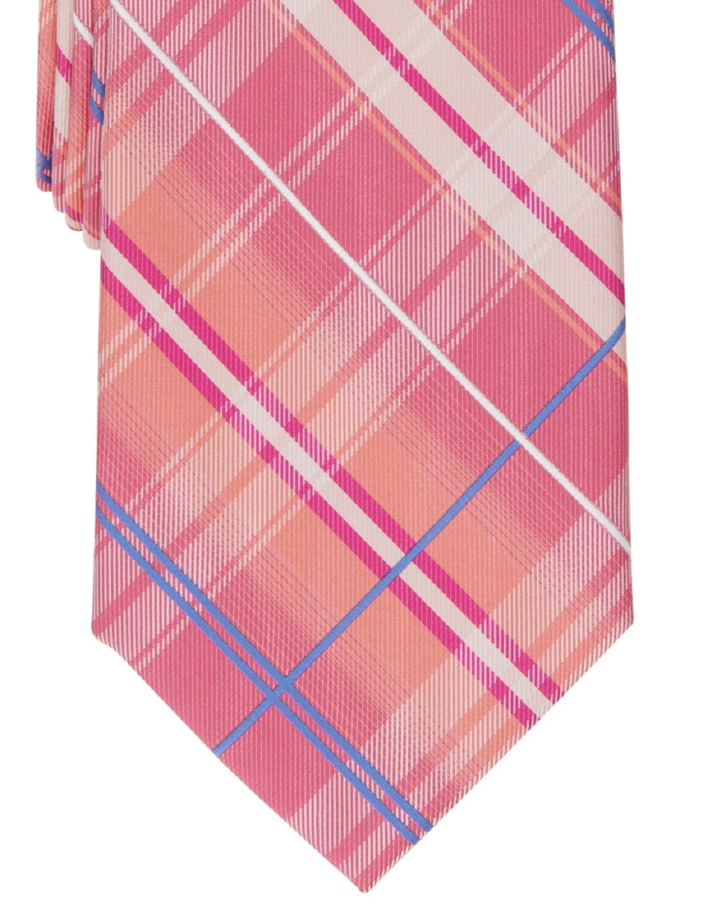Perry Ellis Men's Dixon Plaid Tie Pink Size Regular