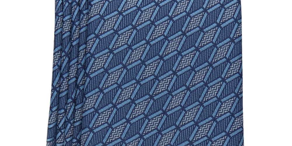 Alfani Men's Harper Geo Print Tie Blue Size Regular