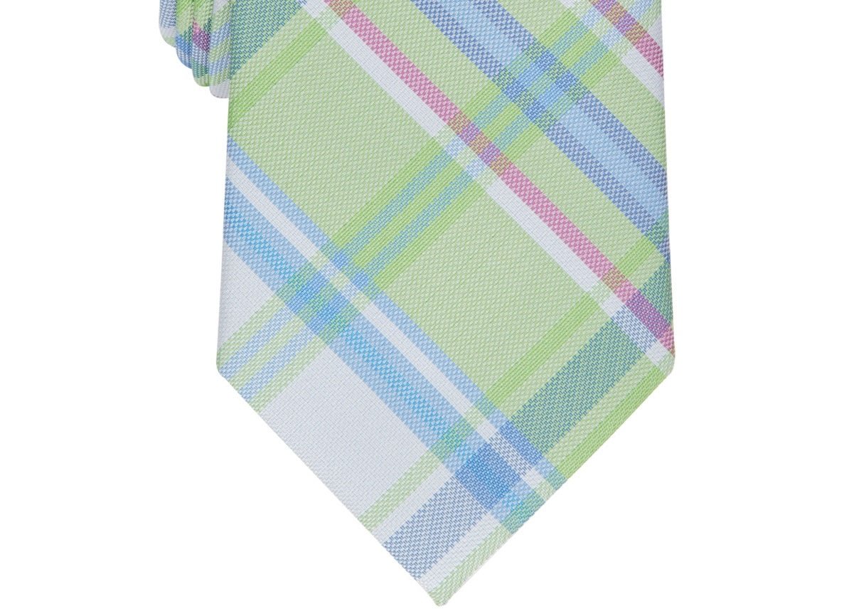 Club Room Men's Newbern Plaid Tie Green Size Regular