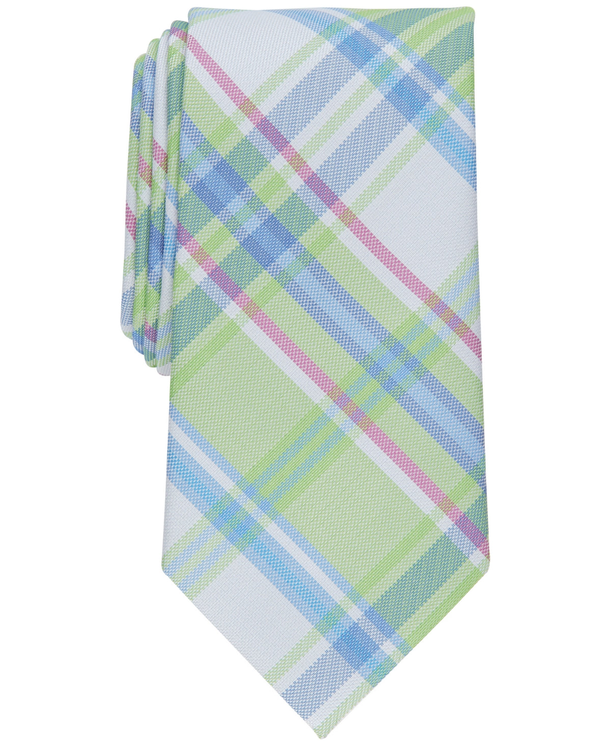 Club Room Men's Newbern Plaid Tie Green Size Regular