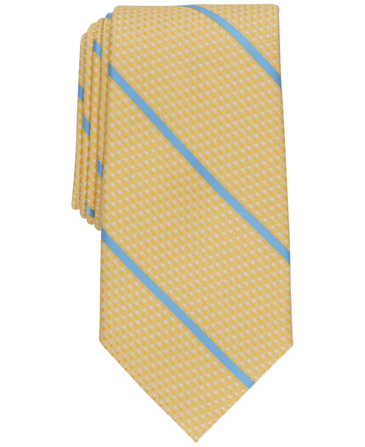Perry Ellis Men's Pampel Classic Striped Geo Tie Yellow One Size