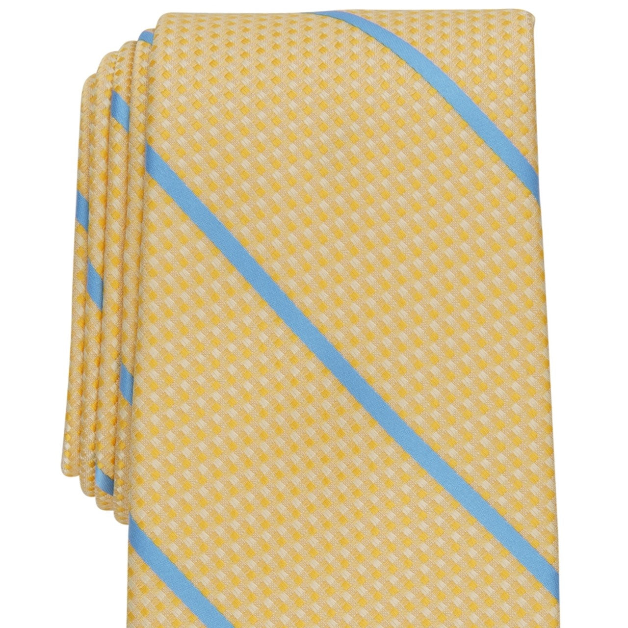 Perry Ellis Men's Pampel Classic Striped Geo Tie Yellow One Size
