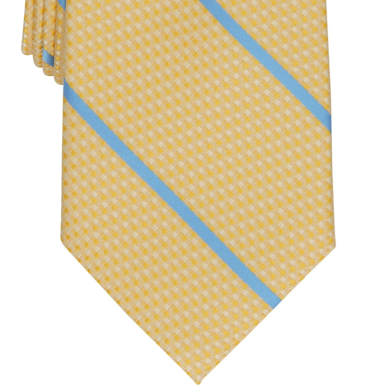 Perry Ellis Men's Pampel Classic Striped Geo Tie Yellow One Size