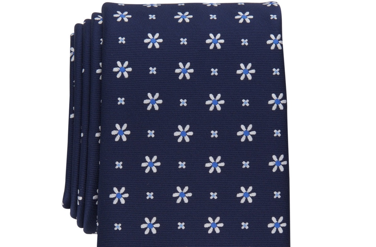 Club Room Men's Classic Floral Neat Tie Blue Size Regular