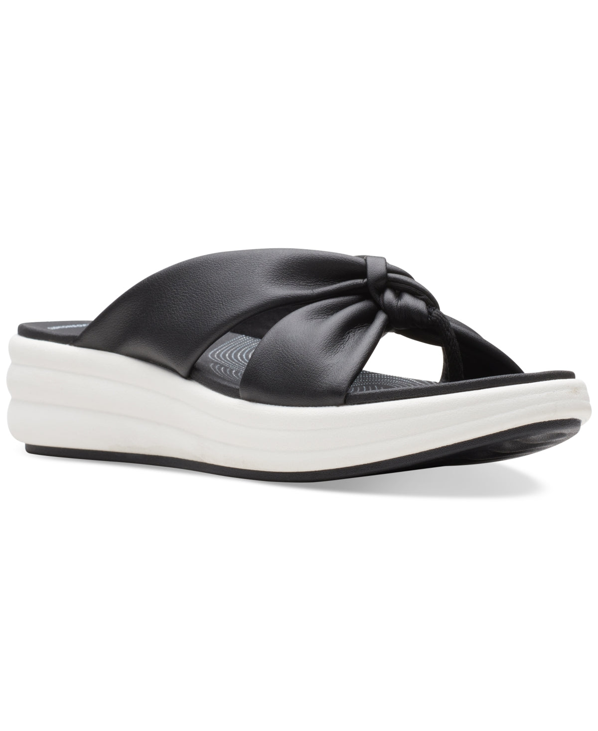 Clarks Women's Cloudsteppers Drift Ave Slip On Wedge Sandals Black Size 8 M