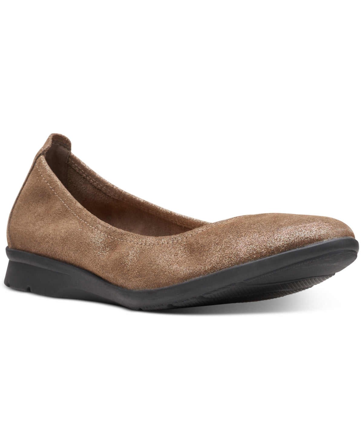Clarks Women's Jenette Ease Slip On Flats Bronze Size 9 W