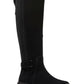 Clarks Women's Caroline Buckled Zip Riding Boots Black Size 7 M