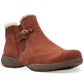 Clarks Women's Roseville Aster Buttoned Stretch Ankle Booties Brown Size 8.5 W