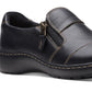 Clarks Women's Cora Harbor Zip Flats Shoes Black Size 7.5 M