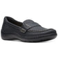 Clarks Women's Cora Shay Slip On Moc Toe Loafer Flats Black Size 8.5 W