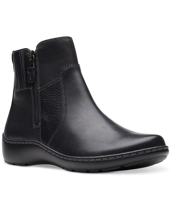 Clarks Women's Cora Grace Zipper Ankle Booties Black Size 6 M