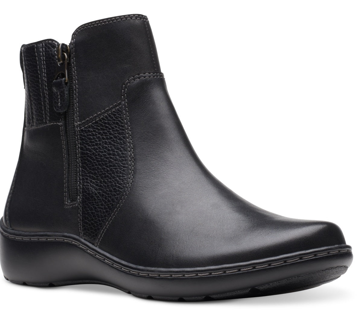 Clarks Women's Cora Grace Zipper Ankle Booties Black Size 9 W