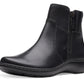 Clarks Women's Cora Grace Zipper Ankle Booties Black Size 9 W