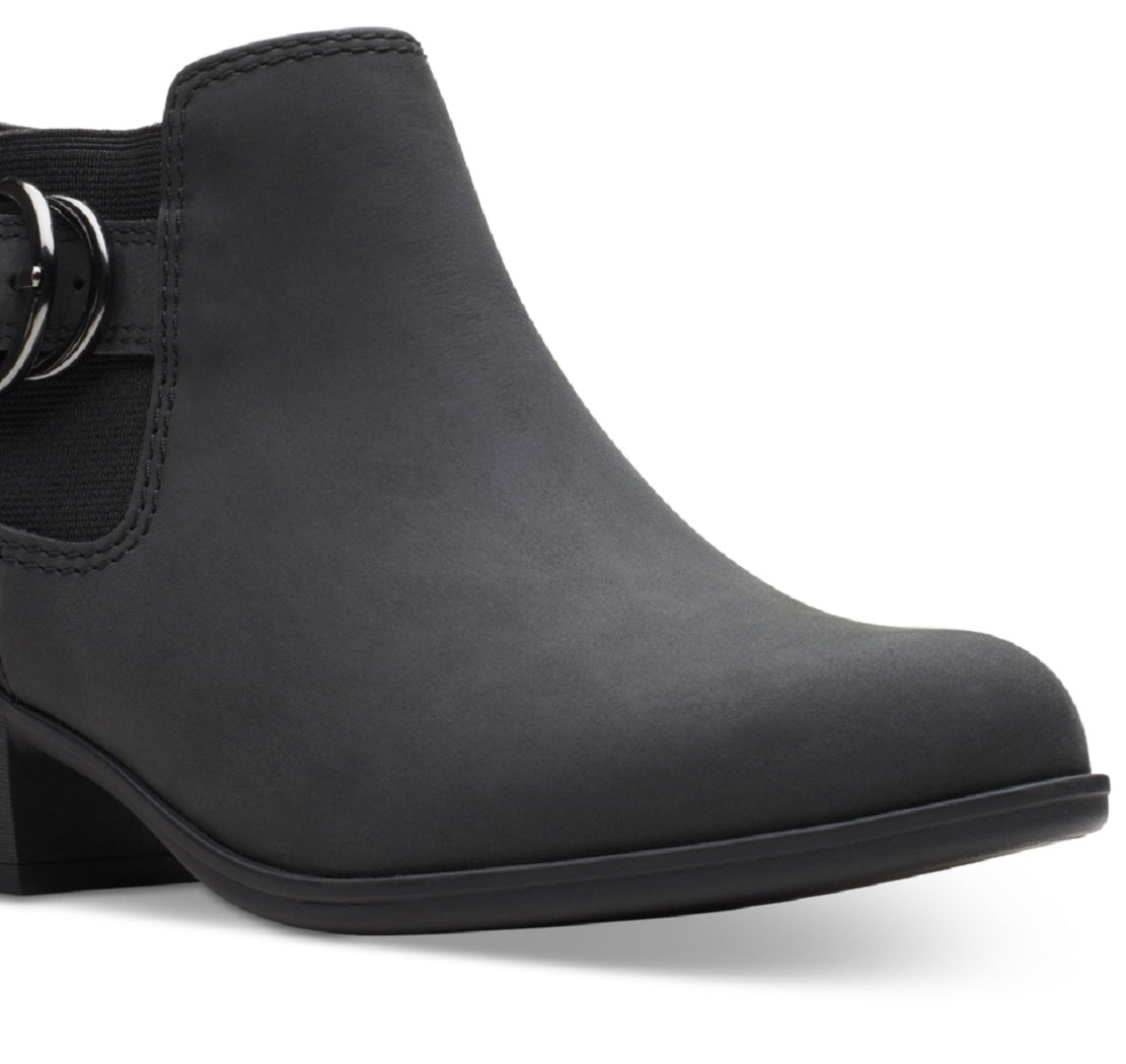 Clarks Women's Adreena Field Booties Shoes Black Size 7.5 M