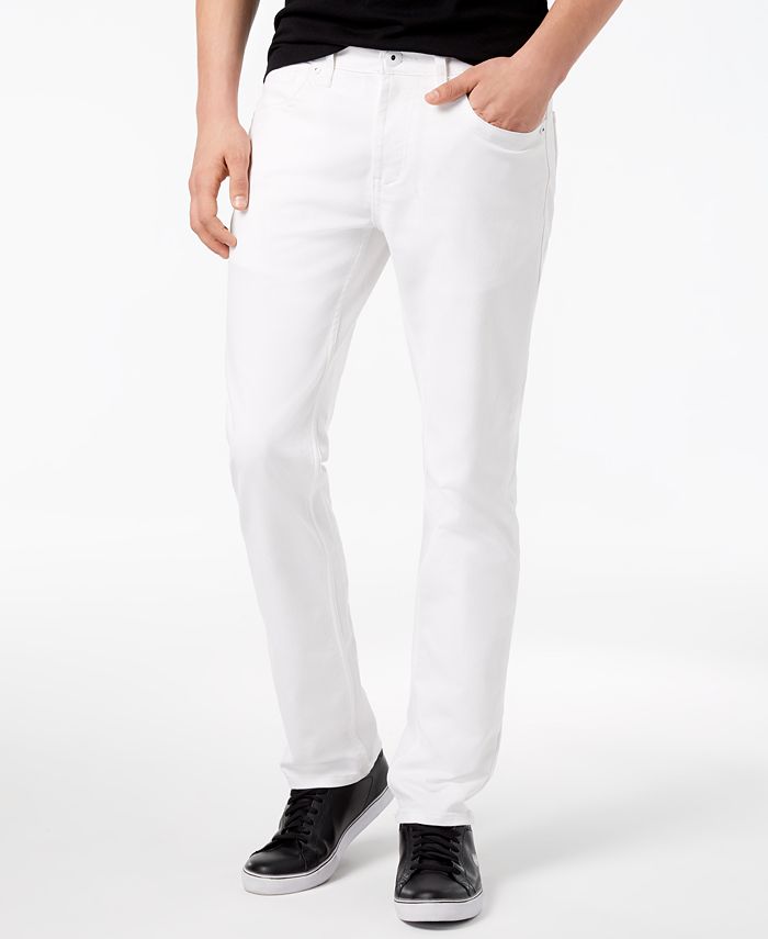 INC International Concepts Men's Berlin Denim Slim Fit Straight Leg Jeans White Size 33X30