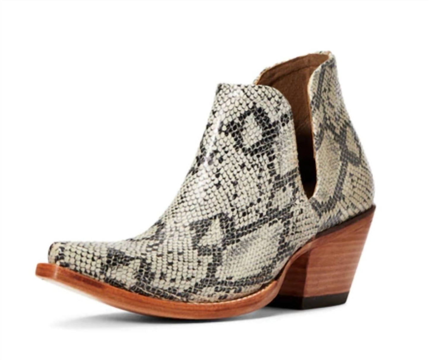 Ariat - Women's Western Leather Distressed Snake Dixon Bootie Boot