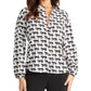 RACHEL Rachel Roy Women's Button Down Leopard Print Blouse Black Size Small