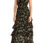 Rachel Roy Women's Maxi Dress Issa Texture Print Black Size 12