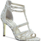 Adrianna Papell Women's Adara Fabric Open Toe Special Shoes Gold Size 8.5 M