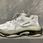 Balenciaga Men's Triple S Clear Sole Low Top Sneakers White Size 13