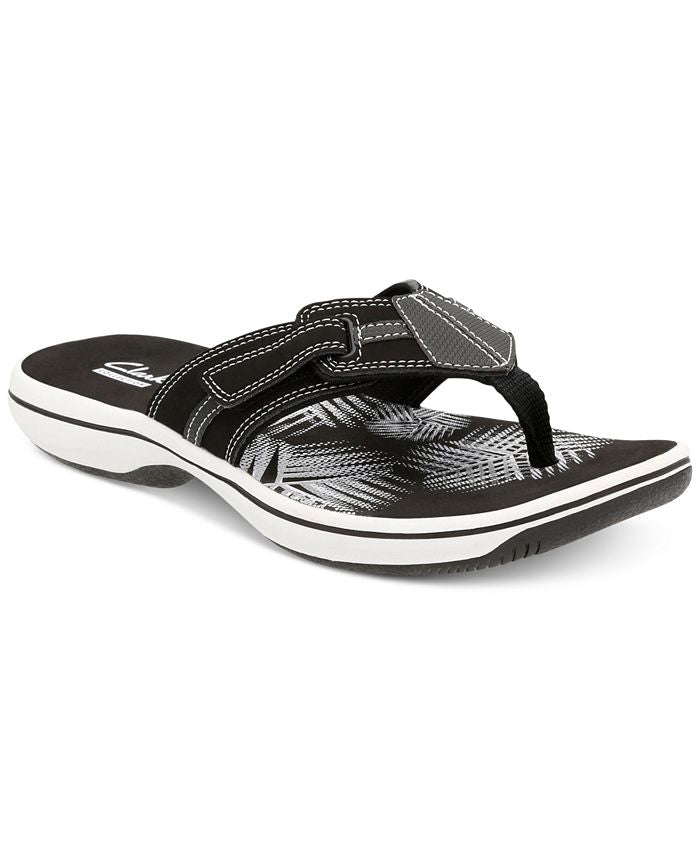 Clarks Women's Brinkley Bree Flip Flops Shoes Black Size 12 M
