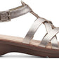 Clarks Women's Pewter Metallic Loomis Katey Leather Sandal Gray Size 8.5 M