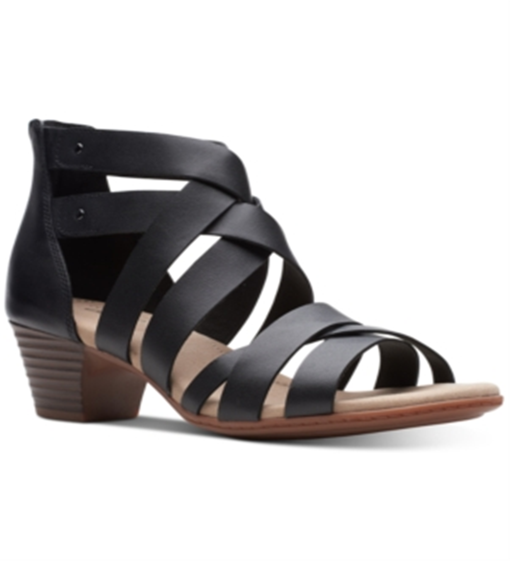 Clarks Women's Valarie Dream Dress Sandals Black Size 5.5 M