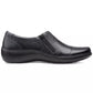 Clarks Women's Cora Giny Cushioned Zip Loafer Flats Shoes Black Size 9 M