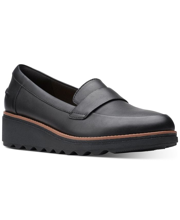 Clarks Women's Collection Sharon Gracie Loafers Shoes Black Size 9 M