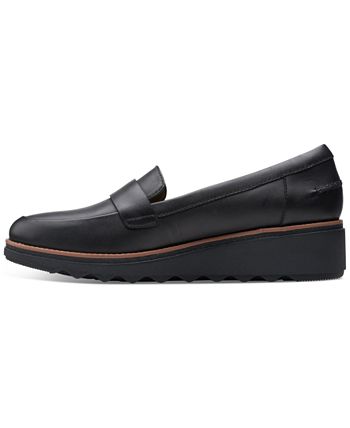 Clarks Women's Collection Sharon Gracie Loafers Shoes Black Size 9 M