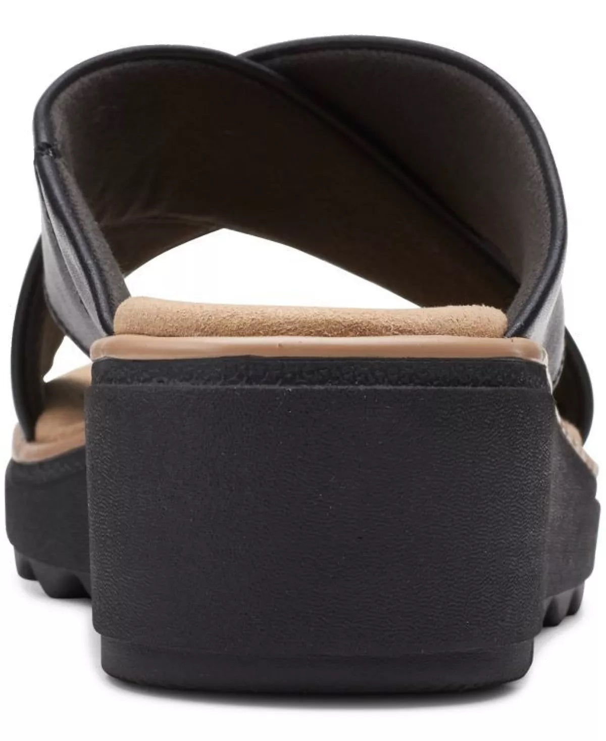 Clarks Women's Jillian Gem Crisscross Slip On Wedge Sandals Black Size 9 W