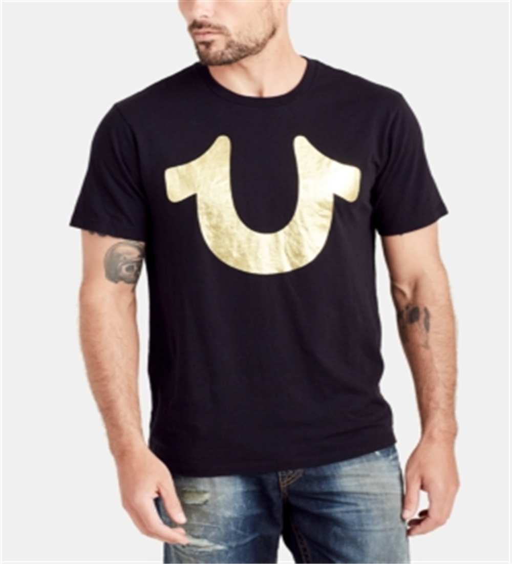True Religion Men's Foil Horseshoe Tee Black Size Small