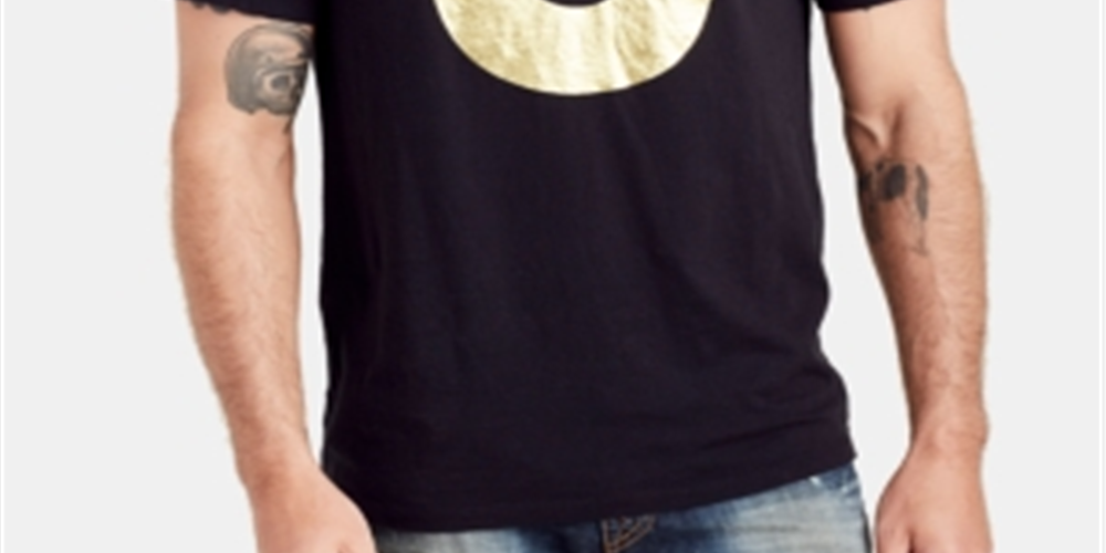 True Religion Men's Foil Horseshoe Tee Black Size Small